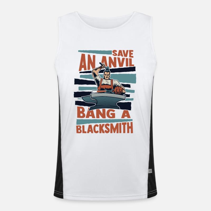 Save An Anvil Bang A Blacksmith Forging Men's Functional Contrast Tank Top 