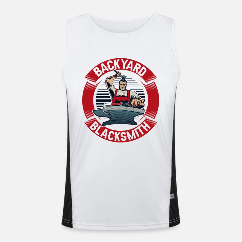 Backyard Blacksmith Blacksmith Forging - Men's Functional Contrast Tank Top  - white/black