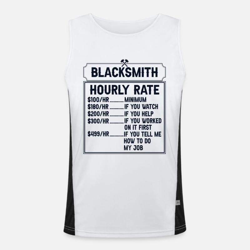 Blacksmith Hourly Rate Blacksmith Forging Schmied Funktionelles Kontrast-Tank Top für Männer 