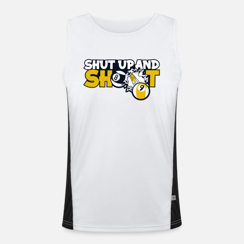 Shut Up And Shoot Billiards Snooker Billardtisch Funktionelles Kontrast-Tank Top für Männer 
