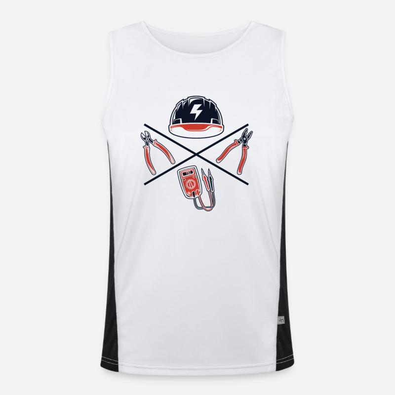 Electrical Engineer Electrician Electronics Technician - Men's Functional Contrast Tank Top  - white/black