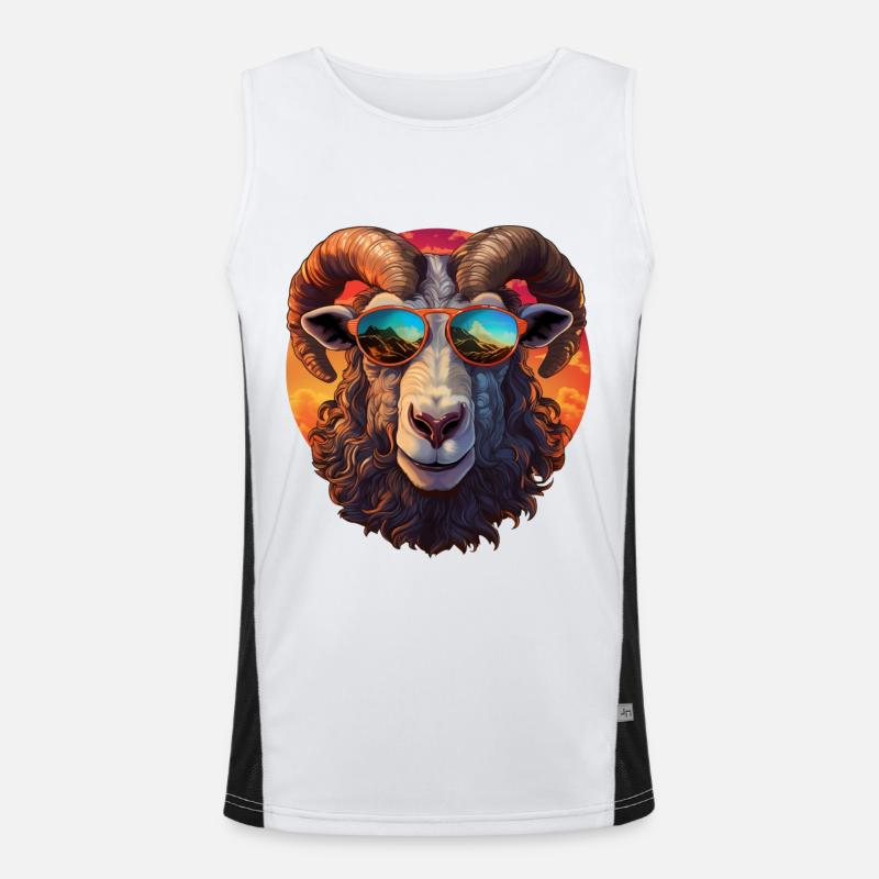 Sven der coole, freundliche stolze Widder Funktionelles Kontrast-Tank Top für Männer 