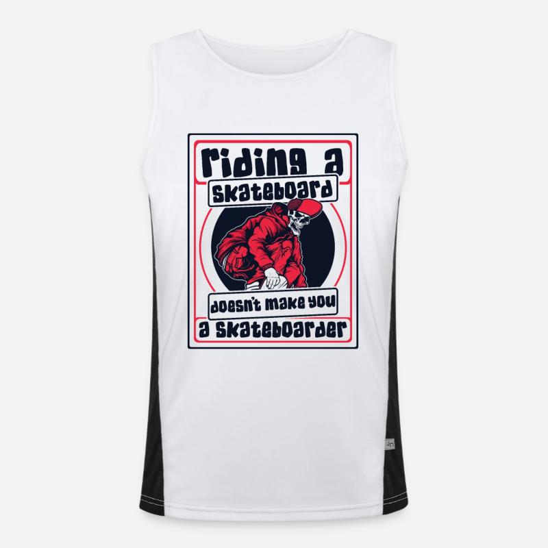Riding Skateboard Doesn't Make Skateboarder Funktionelles Kontrast-Tank Top für Männer 