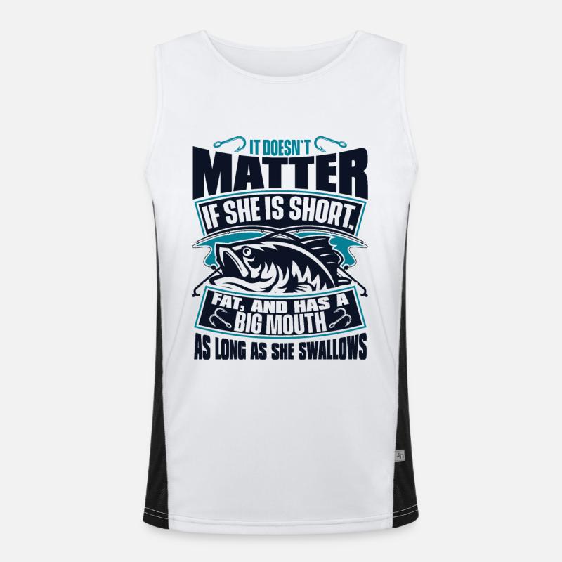 As Long As She Swallows Spin Fisherman Men's Functional Contrast Tank Top 