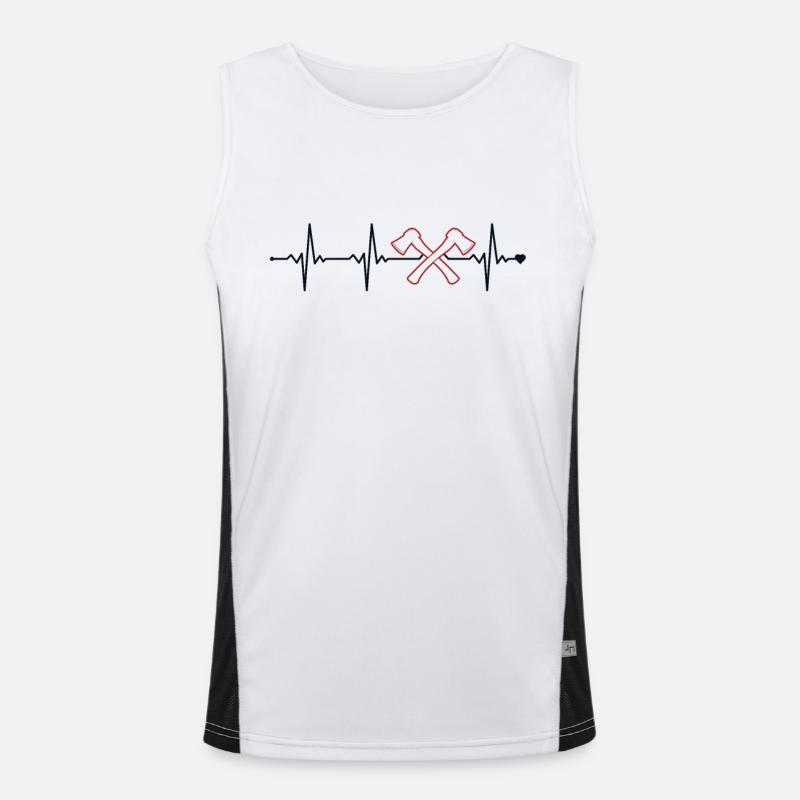 Axe Throwing Heartbeat Axe Throwing Competition Men's Functional Contrast Tank Top 