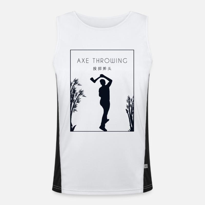 Axe Throwing Chinese Hanzi Axe Throwing Game Axe Men's Functional Contrast Tank Top 