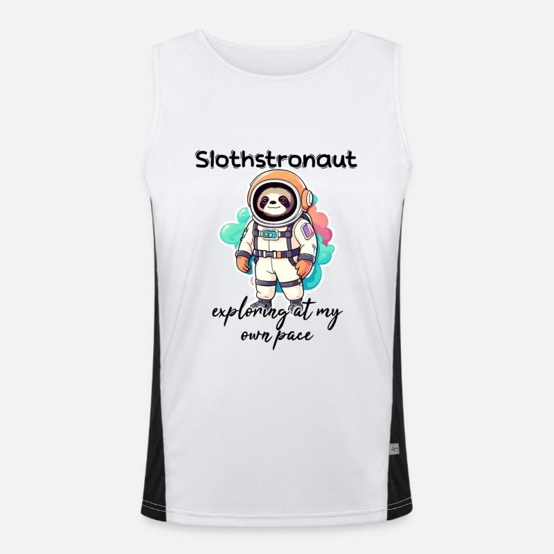 Slothstronaut Exploring At My Own Pace - Sloth Men's Functional Contrast Tank Top 