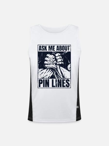 Spørg mig om Pin Lines Hand Wrestling Øvelse - Funktionel kontrast tanktop til herrer  - hvid/sort