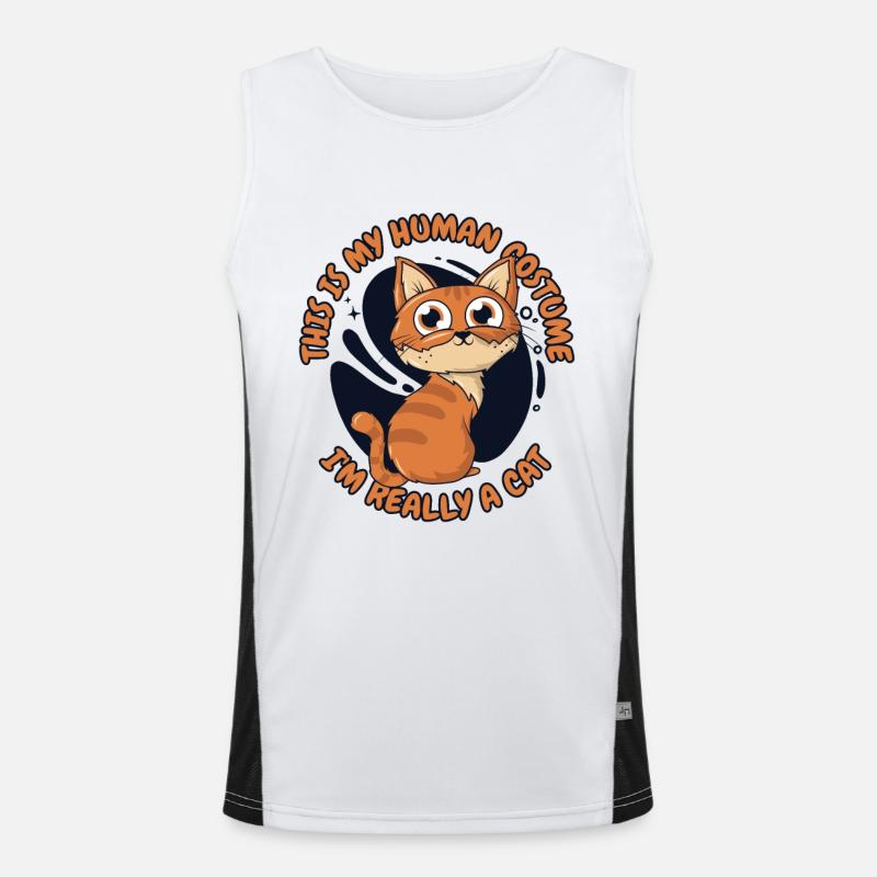 C’est mon costume humain, je suis vraiment un chat Débardeur respirant contrasté Homme 