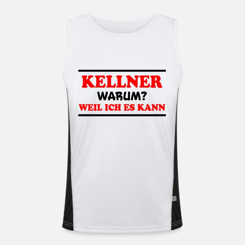 Kellner Spruch Restaurant Lustige Kellner Geschenk Funktionelles Kontrast-Tank Top für Männer 