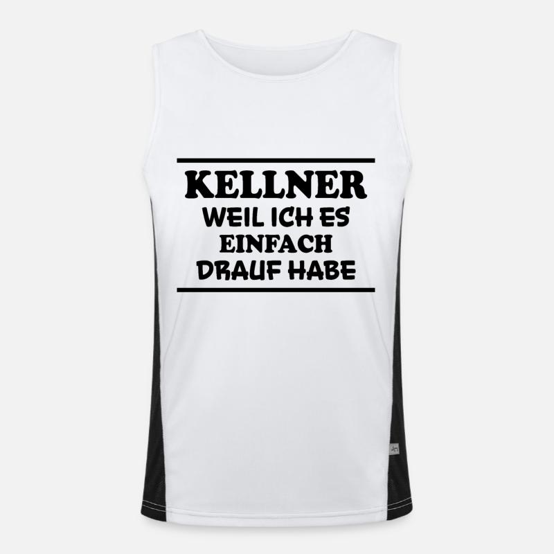 Kellner Spruch Restaurant Lustige Kellner Geschenk Funktionelles Kontrast-Tank Top für Männer 