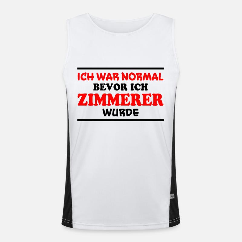 Zimmerer Spruch Zimmermann Witz Zimmerer Geschenk Funktionelles Kontrast-Tank Top für Männer 