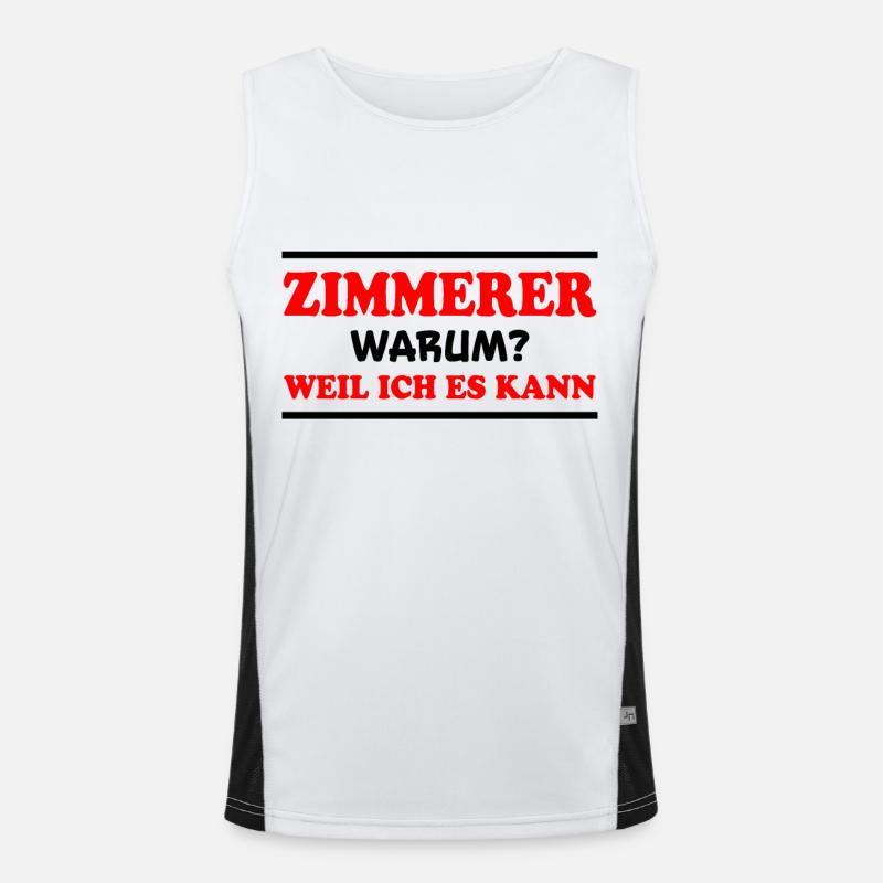 Zimmerer Spruch Zimmermann Witz Zimmerer Geschenk Funktionelles Kontrast-Tank Top für Männer 