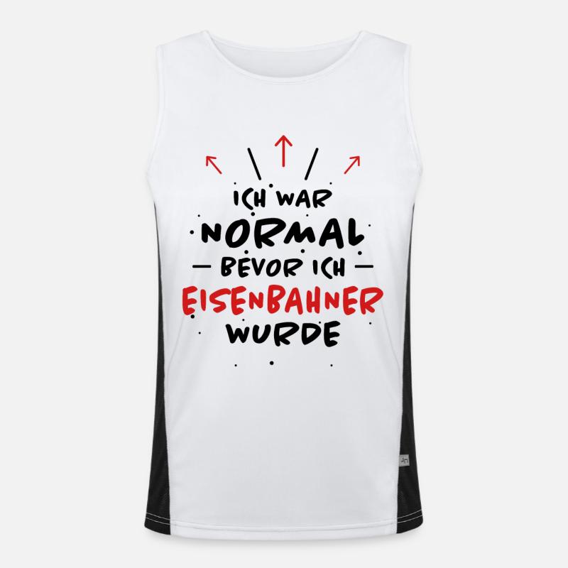 Eisenbahner Spruch Lokführer Eisenbahner Geschenk Funktionelles Kontrast-Tank Top für Männer 