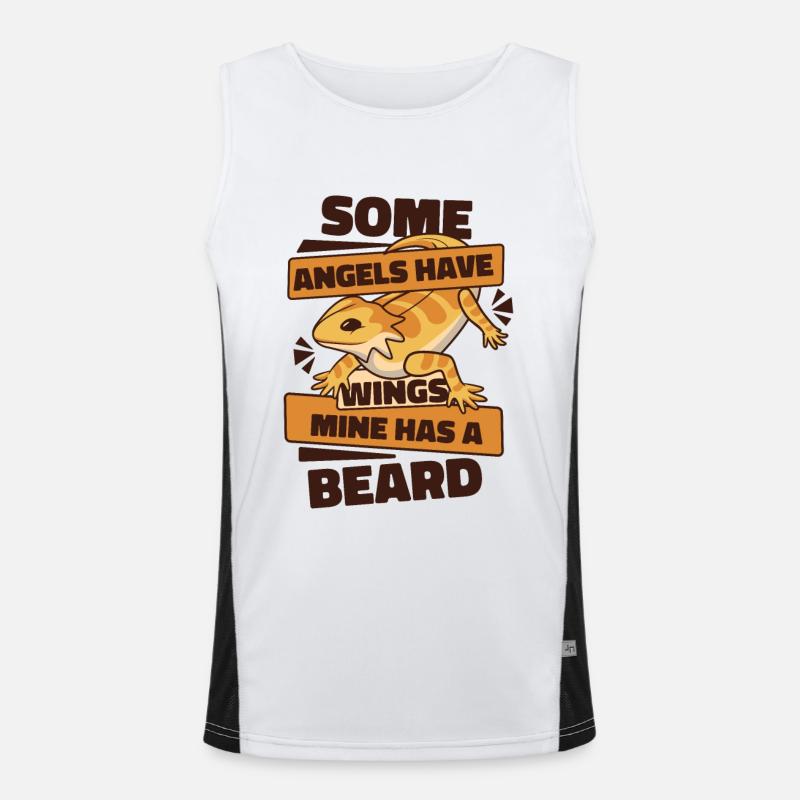 Manche Engel haben Flügel Meiner Hat Einen Bart Haustier Funktionelles Kontrast-Tank Top für Männer 