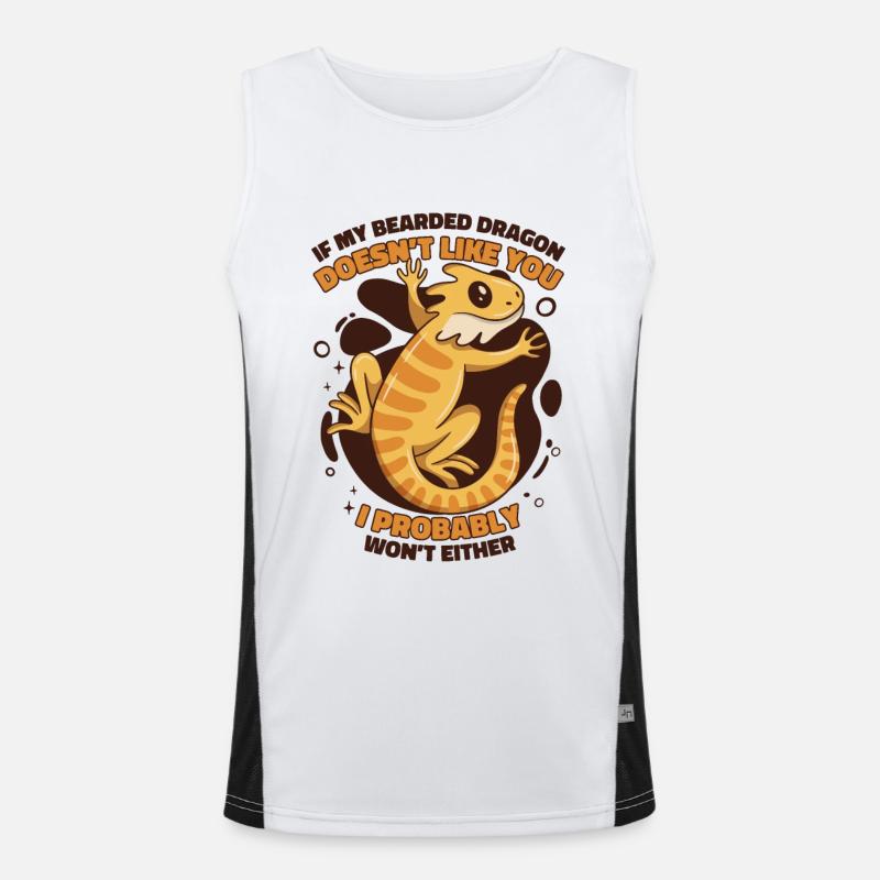 Wenn meine Bartagame dich nicht mag, Pogona Funktionelles Kontrast-Tank Top für Männer 