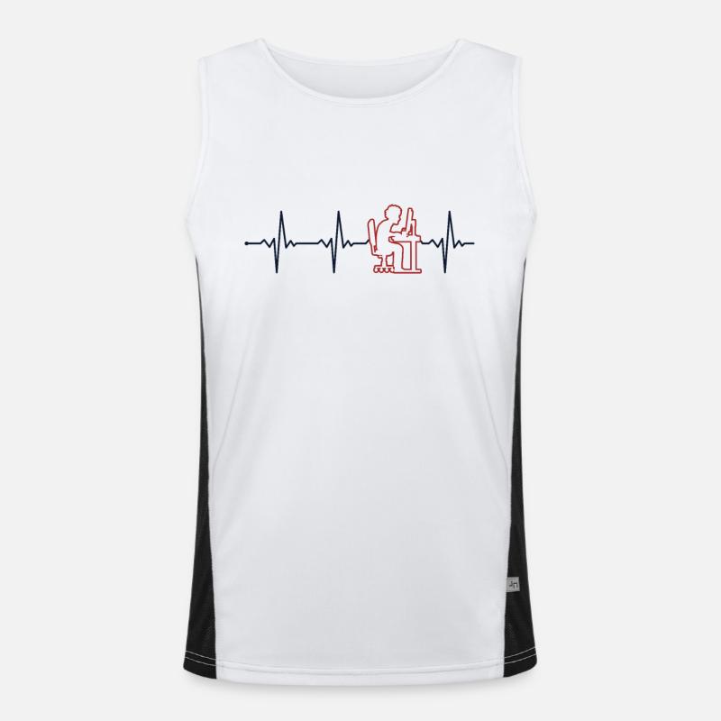 Programmer Heartbeat Softwareentwickler Coder Funktionelles Kontrast-Tank Top für Männer 