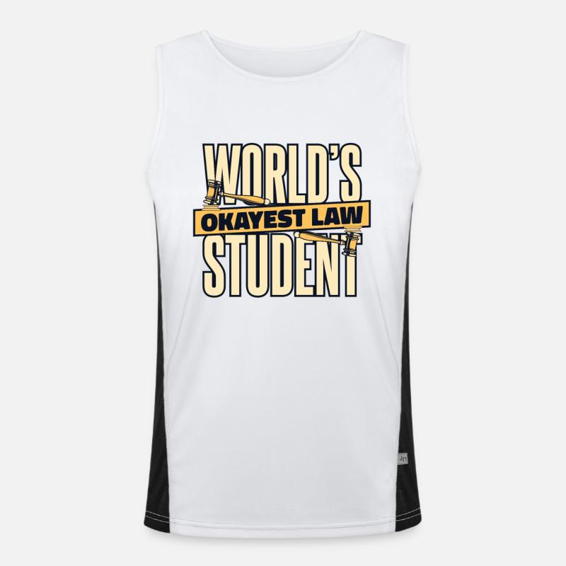 World's Okayest Law Student University Students Men's Functional Contrast Tank Top 