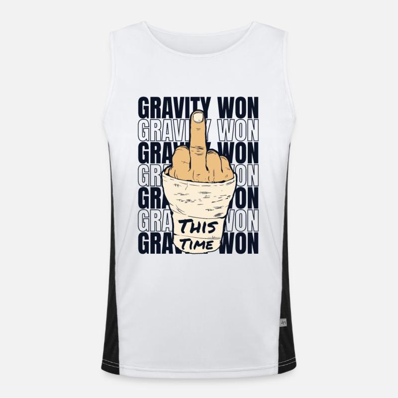 Gravity Won Broken Arm Leg Broken Bone Surgeon Men's Functional Contrast Tank Top 