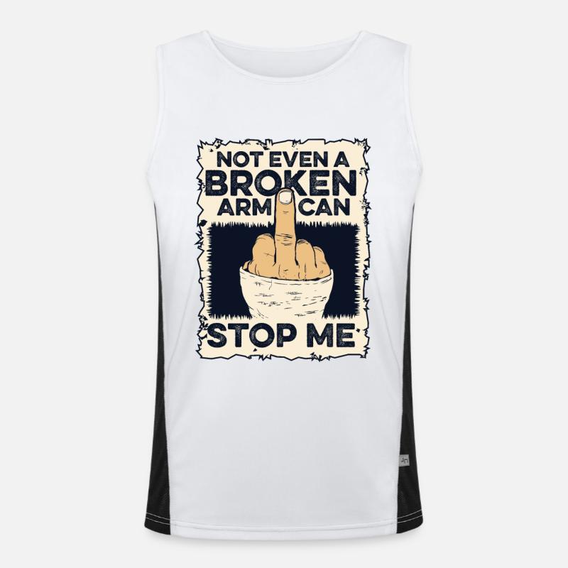 Nicht einmal ein gebrochener Arm kann meinen gebrochenen Knochen stoppen Funktionelles Kontrast-Tank Top für Männer 