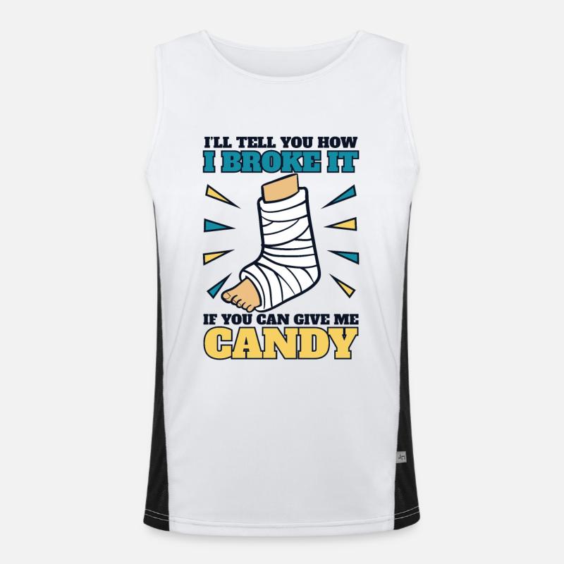 I'll Tell You How I Broke It Broken Bone Bone Men's Functional Contrast Tank Top 