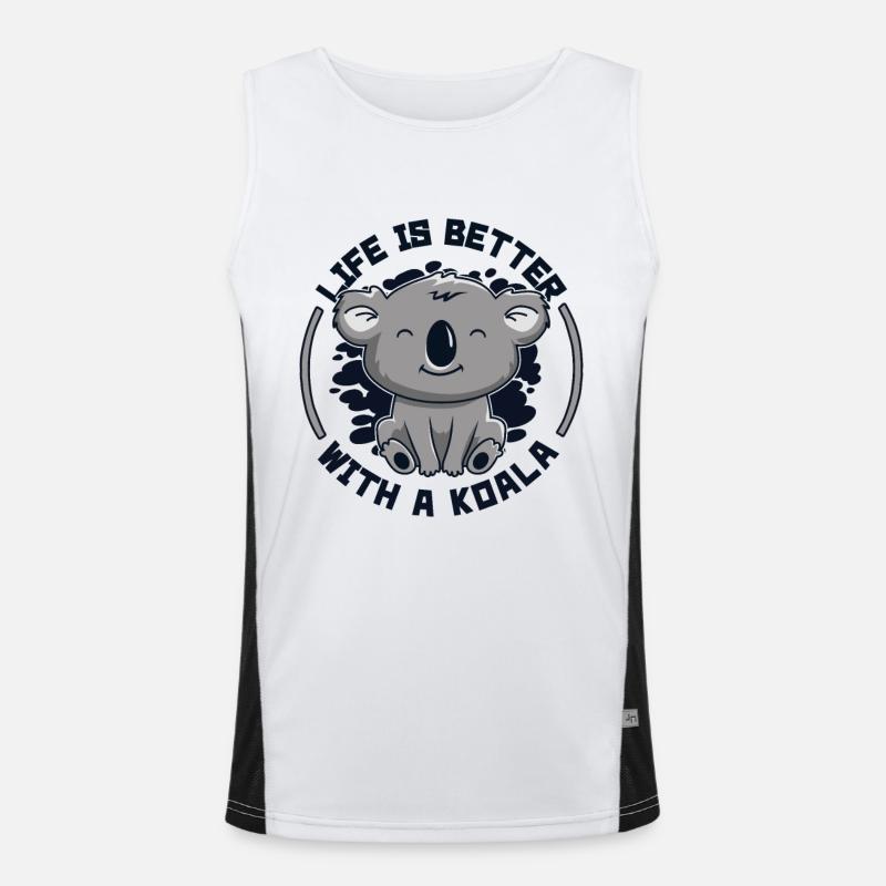 Das Leben ist besser mit einem Koala Koalabär Eukalyptus Funktionelles Kontrast-Tank Top für Männer 