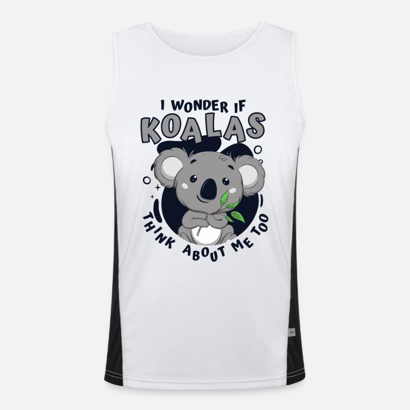 Think About Me Too Koalabear Eucalyptus Lover Men's Functional Contrast Tank Top 