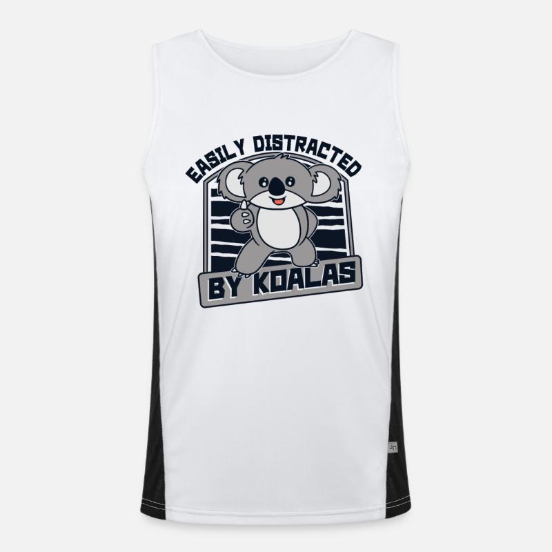 Facilement distrait par les koalas Koalabear Eucalyptus Débardeur respirant contrasté Homme 