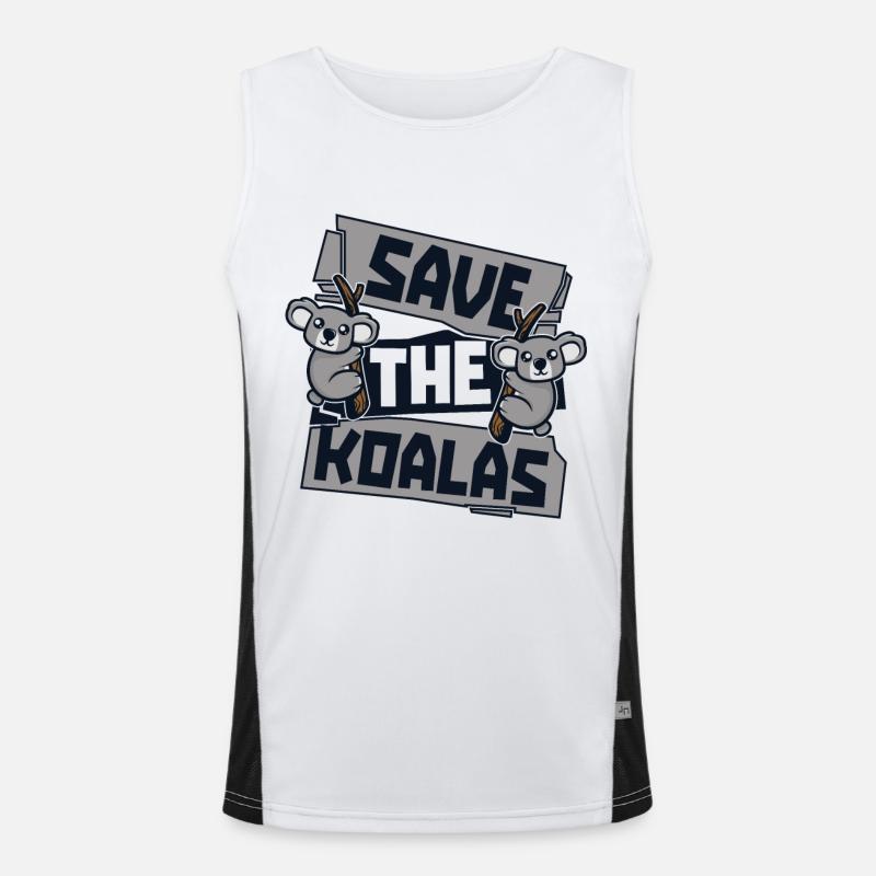 Save The Koalas Koalabear Eucalyptus Lover Koala Men's Functional Contrast Tank Top 