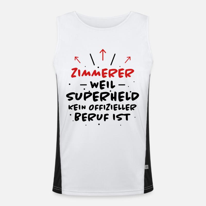 Zimmerer Spruch Zimmermann Witz Zimmerer Geschenk Funktionelles Kontrast-Tank Top für Männer 