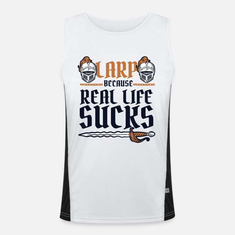 LARP Because Real Life Sucks LARPing Weapons Men's Functional Contrast Tank Top 