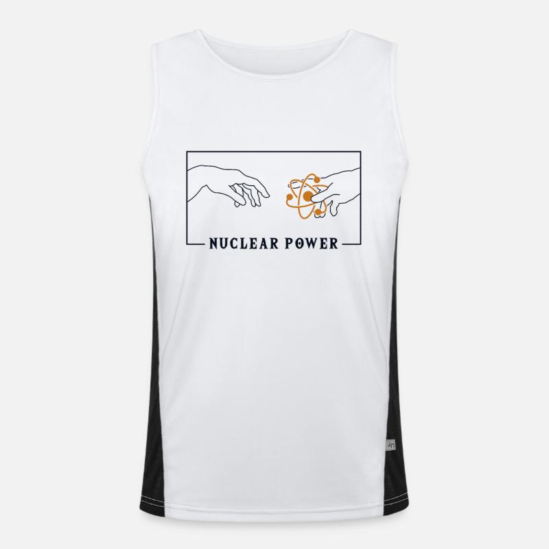 Michelangelo Creation of Adam Nuclear Power Men's Functional Contrast Tank Top 