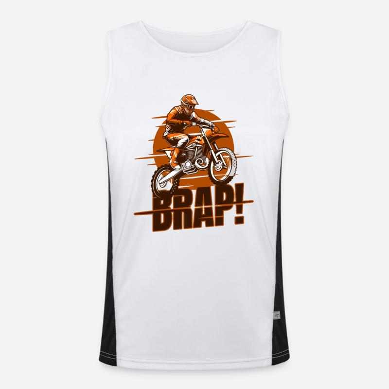 Brap ! Course Supermotard Moto Pilotes Motocross Débardeur respirant contrasté Homme 