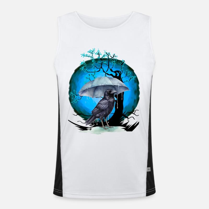 Baum Kirschblüte Vogel Funktionelles Kontrast-Tank Top für Männer 