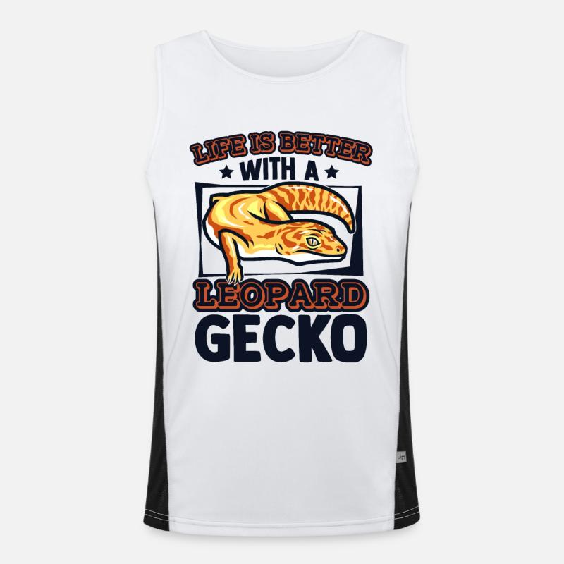 Das Leben ist besser mit einer Leopardgecko-Eidechse Funktionelles Kontrast-Tank Top für Männer 