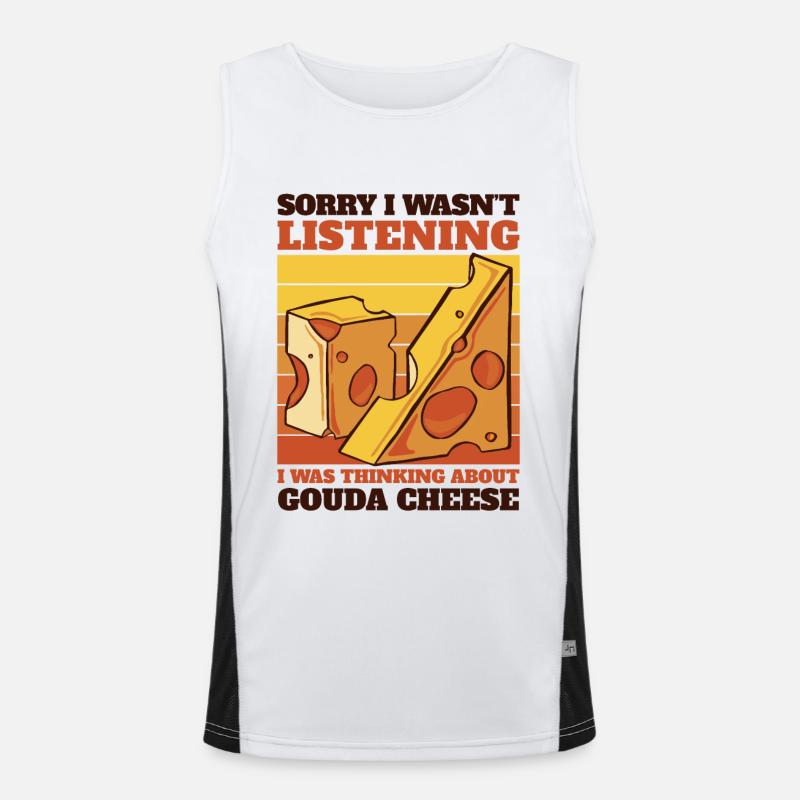 Je pensais à Gouda Cheese Maker Queso Gouda Débardeur respirant contrasté Homme 