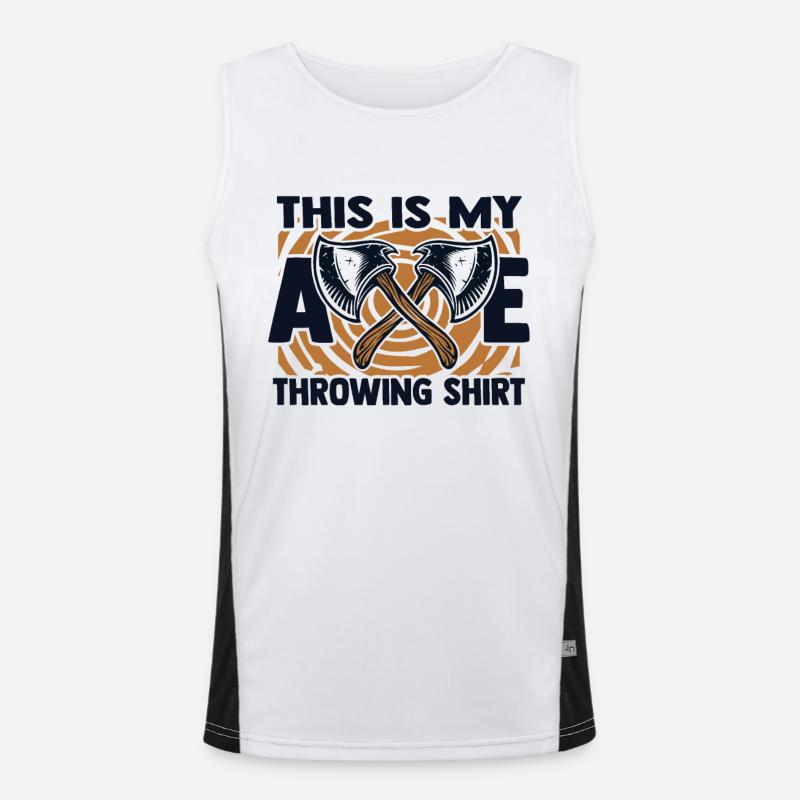 This Is My Axe Throwing Apparel Competition Game Men's Functional Contrast Tank Top 