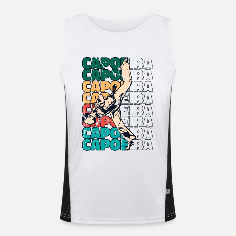 Texte Capoeira Rétro Ginga Capoeirista Danse Débardeur respirant contrasté Homme 