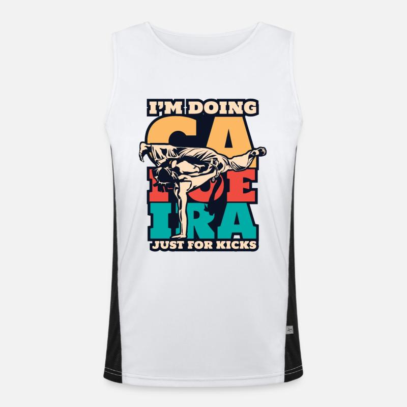 Doing Capoeira For Kicks Capoeirista Ginga Dance Men's Functional Contrast Tank Top 