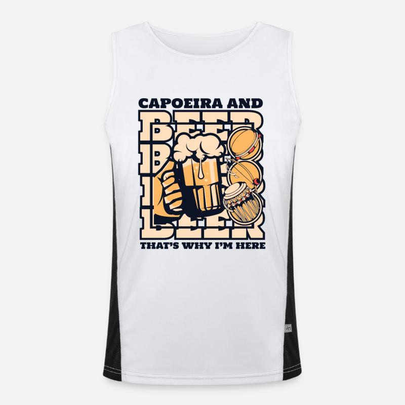 Capoeira und Bier Darum bin ich hier Ginga Dance Funktionelles Kontrast-Tank Top für Männer 