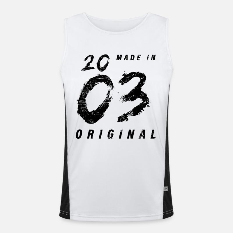 Made In 2003 Original Geburtstag Grunge Distressed Funktionelles Kontrast-Tank Top für Männer 