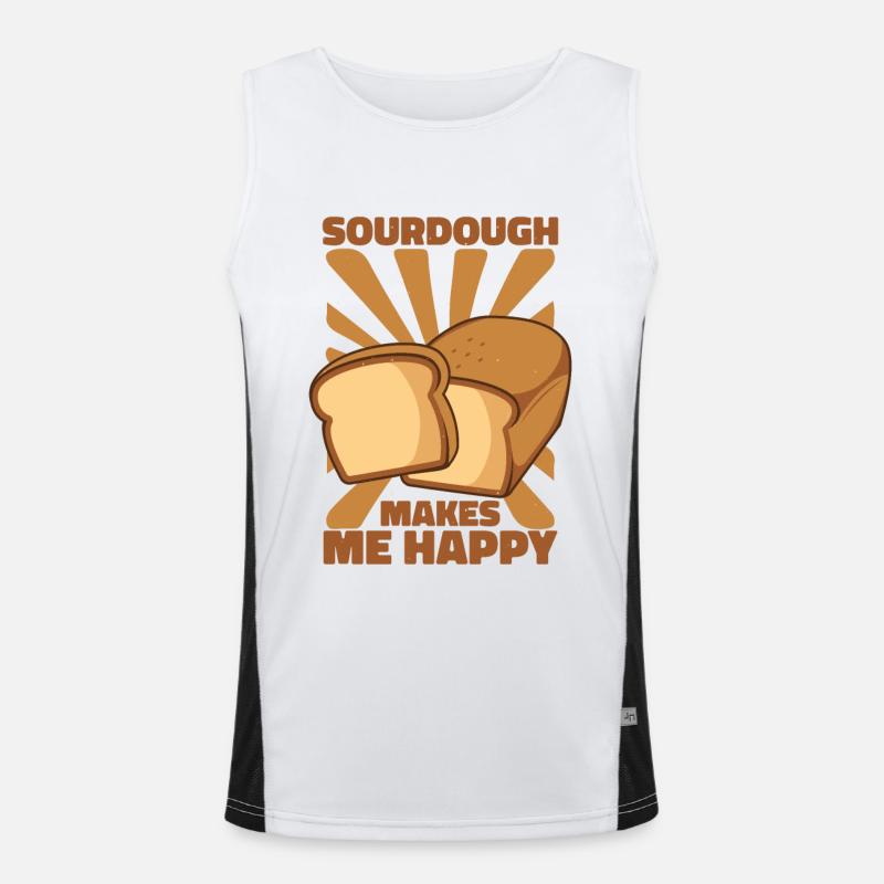 Sourdough Makes Me Happy Bread Maker Bread Dough Men's Functional Contrast Tank Top 
