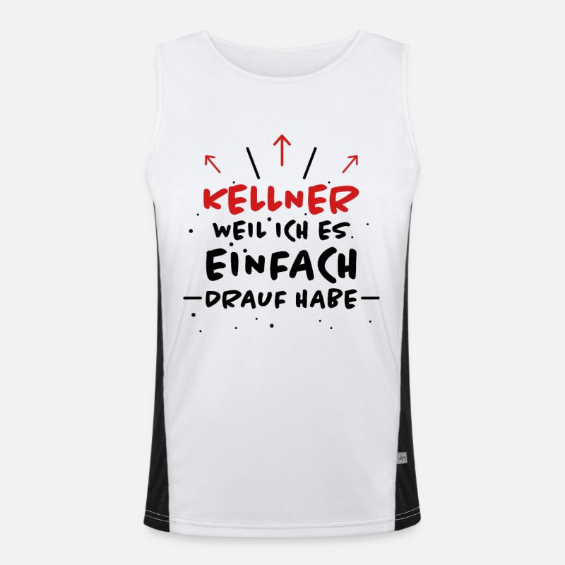 Kellner Spruch Restaurant Lustige Kellner Geschenk Funktionelles Kontrast-Tank Top für Männer 