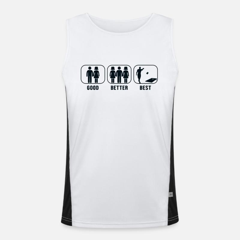 Gut Besser Beste Cornhole Sitzsack Spielbretter Funktionelles Kontrast-Tank Top für Männer 