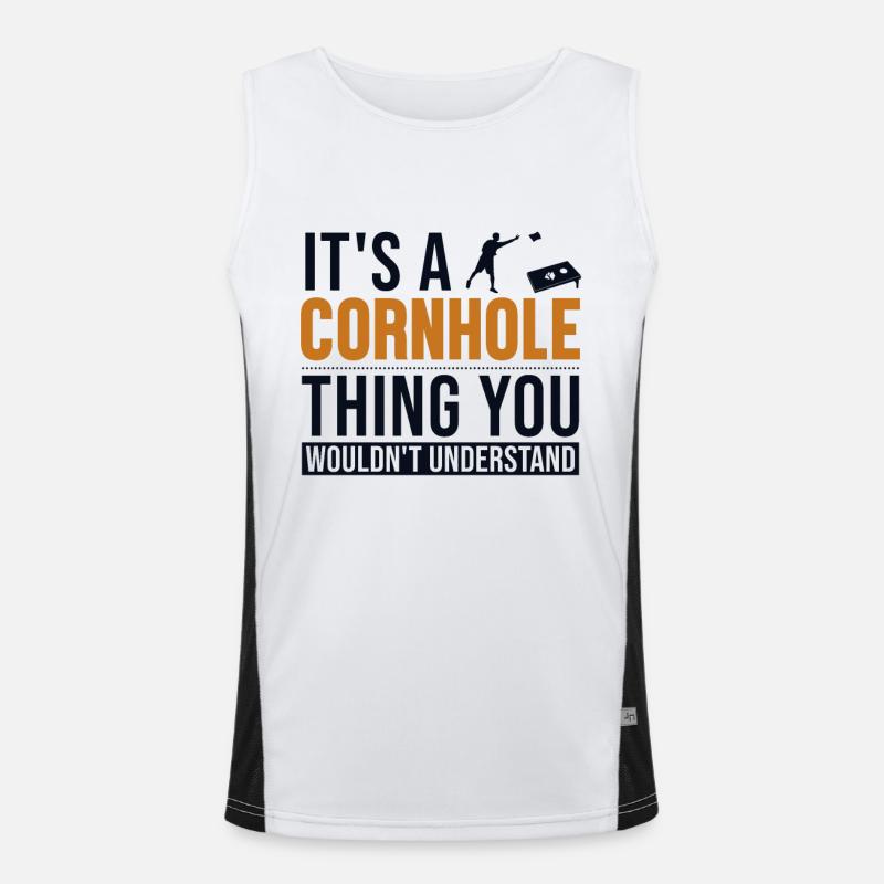 C’est un Cornhole Thing Plateau de jeu Pouf Débardeur respirant contrasté Homme 