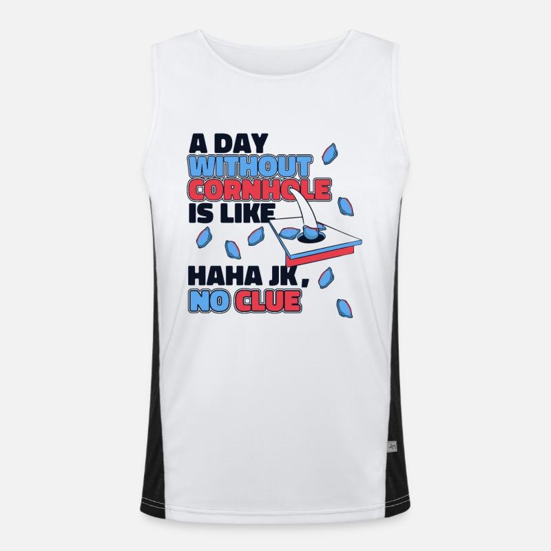 Une journée sans cornhole, c’est comme des planches de pouf Débardeur respirant contrasté Homme 