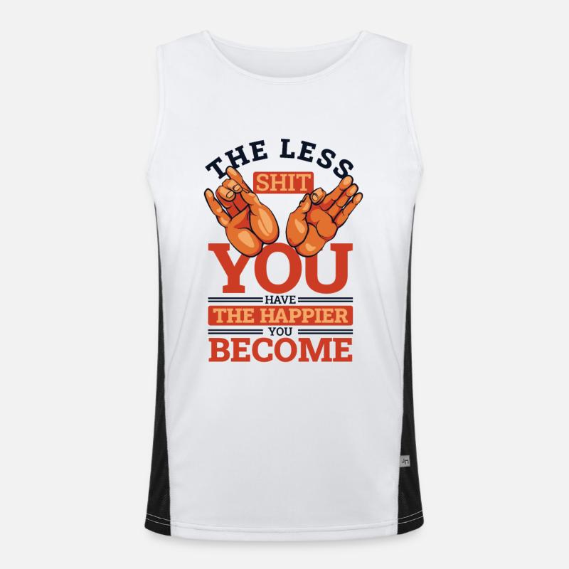 Moins vous avez de merde Statue symbole bouddhiste Débardeur respirant contrasté Homme 