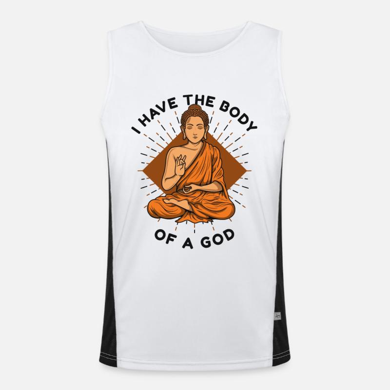 Ich habe den Körper einer buddhistischen Gott-Symbol-Statue Funktionelles Kontrast-Tank Top für Männer 