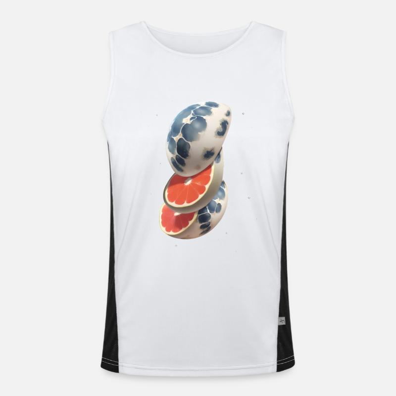 Moon Planet Earth World Space Fruit Science Fiction Men's Functional Contrast Tank Top 