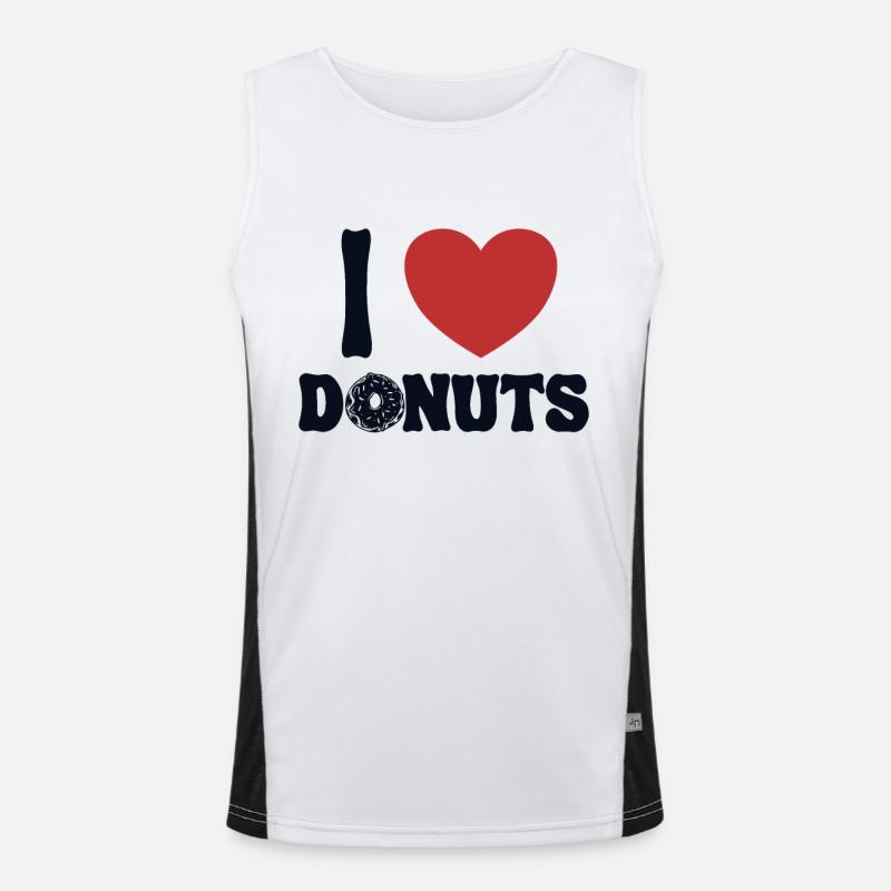 Ich liebe Donuts Donuts Maker Glasierter Liebhaber Donut Funktionelles Kontrast-Tank Top für Männer 
